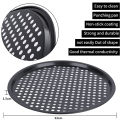 LMETJMA Pizza Pan With Holes Carbon Steel Perforated Non-Stick Pizza Tray for Oven Pizza Crisper Pan Dishwasher Safe JT139. 