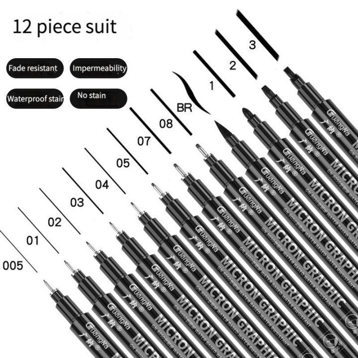 Pigment Liner Micron Pen set Manga markers Needle Pen Art Brush Hand