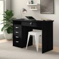 ROGER – Black Work Table with five Drawers. 