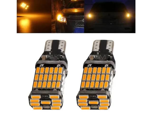 T10 W5W Car Parking Lights  - Amber/Orange - 45 Smd - Canbus - 1Pair