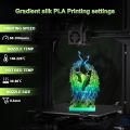 Silk Shiny Rainbow Multi-Color 3D Printer Filament Bundle PLA 4-in-1 Fast Color Change Enhanced Print Quality.