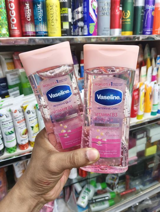 Vaseline%20Vitamin%20B3%20Body%20Oil%20Healthy%20Even%20Tone%20Brightening%20200ml%20-%20Image%202