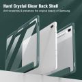Fintie Hybrid Slim Case for Samsung Galaxy Tab S8 Plus 2022/S7 FE 2021/S7 Plus 2020 12.4 Inch with S Pen Holder, Shockproof Cover with Clear Transparent Back Shell, Auto Wake/Sleep, Midnight Green. 