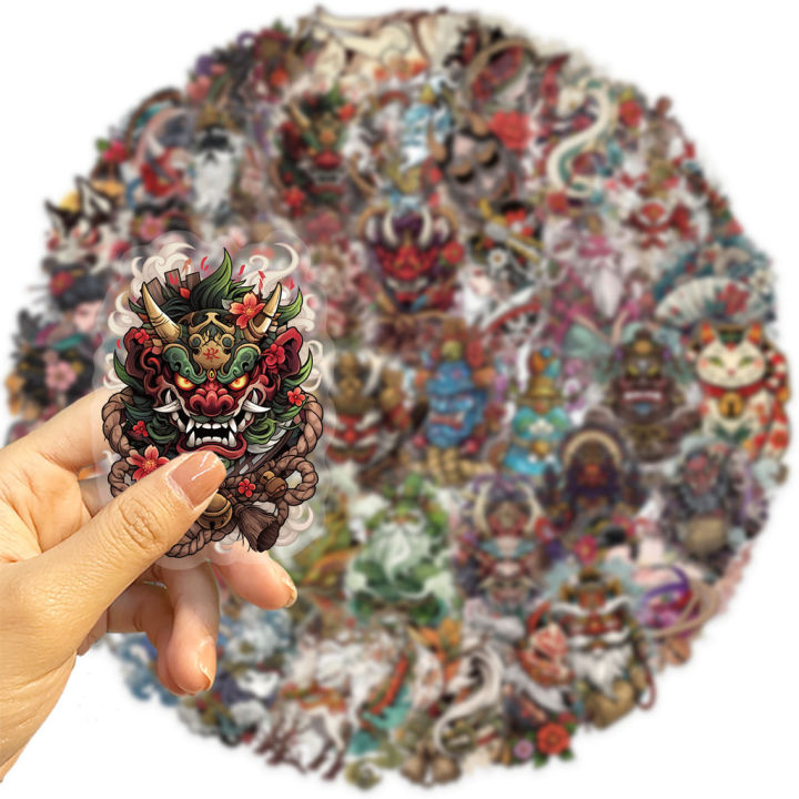 50pcs%20Transparent%20Japanese%20Tattoo%20Art%20Stickers%20-%20Waterproof%20PET%20Decals%20for%20Scrapbooking,%20Guitar%20&%20Laptop%20Decoration%20-%20Image%203