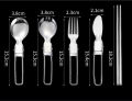 Travel Set with Mesh Bag 5pcs Stainless Steel Cutlery Spoon Fork Chopsticks Knife Set Tableware Dinnerware Portable Home Camping.