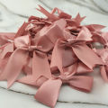 (50pcs) 1 inch fresh pink ribbon bows Polyester Satin Bow Flower DIY Craft Decoration. 