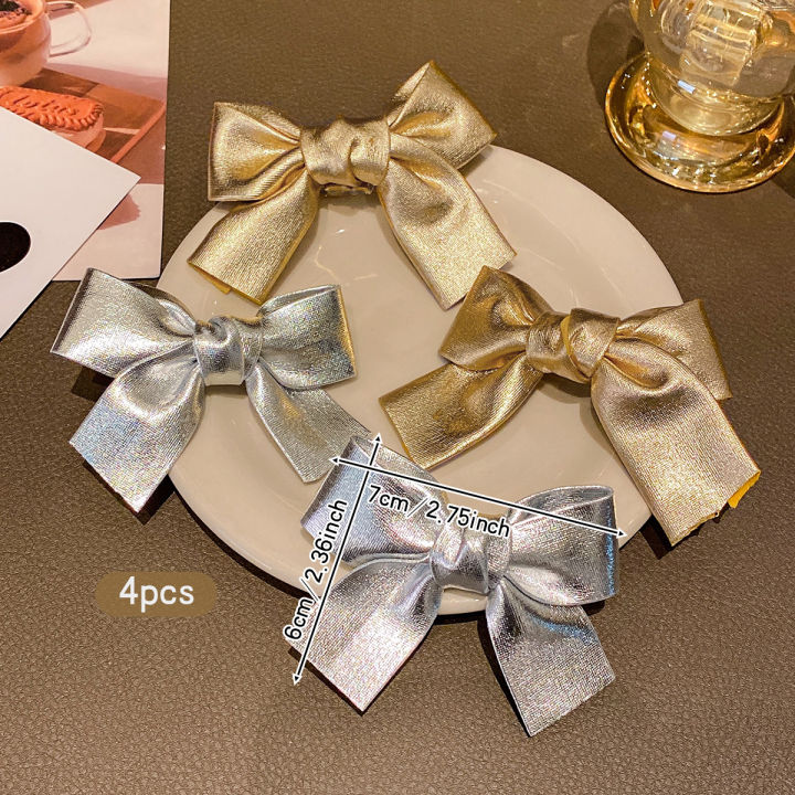 4%20gold%20and%20silver%20bow%20hair%20clips,%20Korean%20style%20hair%20accessories%20suitable%20for%20daily%20use%20-%20Image%202
