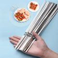 50Pcs Reusable Stainless Steel Barbecue Skewer with Wooden Handle BBQ Skewers Kebab Iron Stick for Outdoor Camping Picnic Tools. 