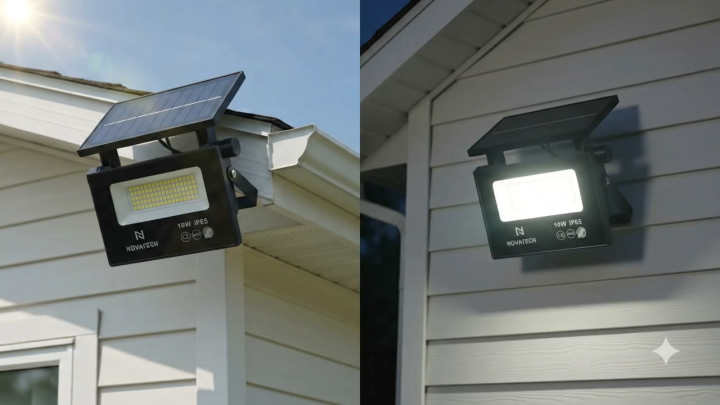 Smart Solar Outdoor LED Light – IP65 Waterproof Security Lamp with Auto On/Off Day & Night Sensor | Photovoltaic Solar Panel | 8–12 Hours Backup
