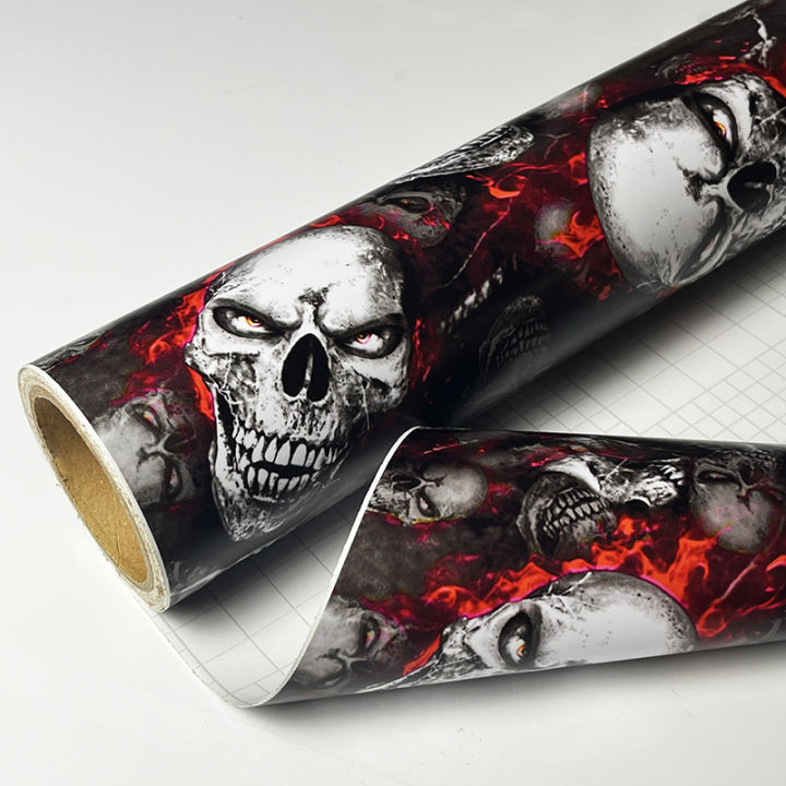 Skull Sticker Graffiti PVC Vinyl Wrap Film With Air Release Self Adhesive DIY Car Motorcycle Furniture Decoration Sticker