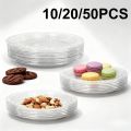 10/20/50PCS Disposable Transparent Plate PP Material Disposable Plastic Plate Family Gathering Festival Party Dessert Tableware.