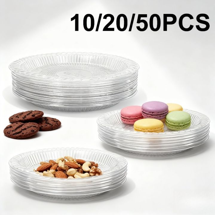 10/20/50PCS Disposable Transparent Plate PP Material Disposable Plastic Plate Family Gathering Festival Party Dessert Tableware