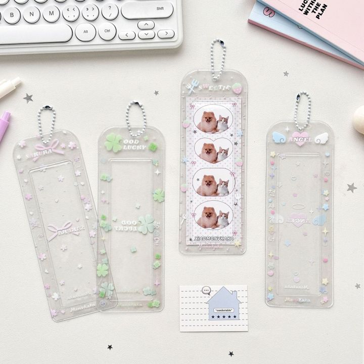 Cute Polka Dot Clover Vertical Photocard Holder Idol Card Glitter Case Life Four Grid Card Cover