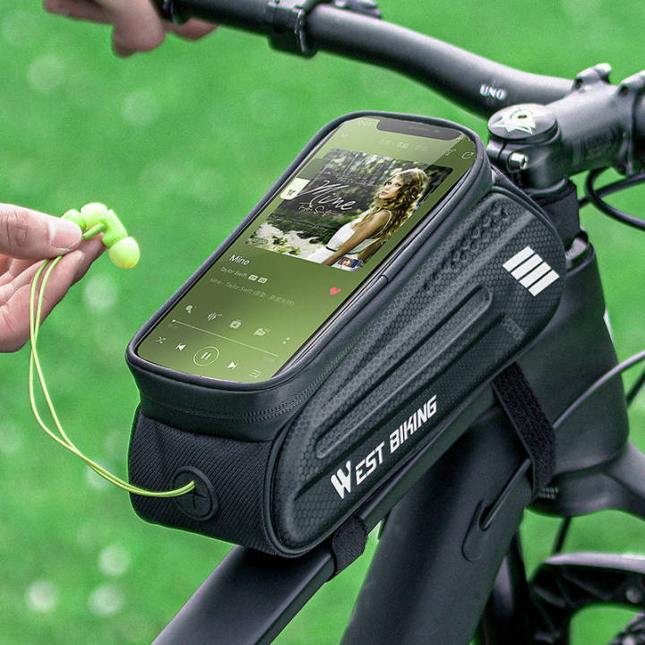 WEST%20BIKING%20Bicycle%20Bag%207.0%20Inch%20Bike%20Phone%20Touch%20Screen%20Bag%20EVA%20Hard%20Shell%20Water%20Repellent%20Front%20Frame%20Bags%20MTB%20Road%20Bike%20Bag%20-%20Image%203