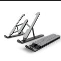 "Laptop Stand || Ergonomic, Adjustable, Portable, Durable, Aluminum Laptop Holder || Compact, Foldable, Desk Stand, Laptop Riser, Space-Saving || Universal Fit, MacBook, Windows, Notebook, Tablet, Laptop Elevator". 