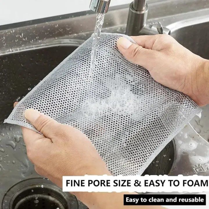 10pcs%20Magic%20Dishcloth%20-%20Silver%20Wire%20Cleaning%20Kitchen%20Cloth%20with%20Thickened%20Microfiber%20&%20Built-in%20Sponge%20Steel%20Wire%20Ball%20-%20Image%205