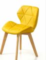 Modern Designer Dining Chair | Wooden Legs | Soft Cushion Seat | Stylish Kitchen & Cafe Chair. 