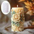 2025 3D Blooming Lily flower relief cylindrical candle silicone mold flower cylinder resin mould Blooming peony gypsum molds.