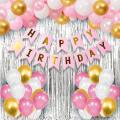 Happy Birthday Theme Set Complete: 1 Birthday Banner, 1 Back Curtain, 30 Balloons - Ideal Birthday Accessories for Girls and Boys, Perfect Birthday Party Items and Home Decorations!. 
