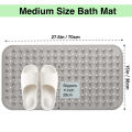 1pc Bathtub Mat with Suction Cups and Drain Holes, 27.6x15In Non-Slip Shower Mat Bathroom Mat Machine Washable, Clear Gray/Blue. 