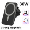 30W Magnetic Car Phone Holder Wireless Charger for iPhone15 14 13 12 Pro Xiaomi Samsung Magnet Air Vent Mount Phone Holder Stand. 