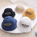 [Ready to ship] baby bucket hat Children 3 months-18 months round head: 48-49 cm plain cotton hat with embroidery letter ohaier Fashion Cap. 