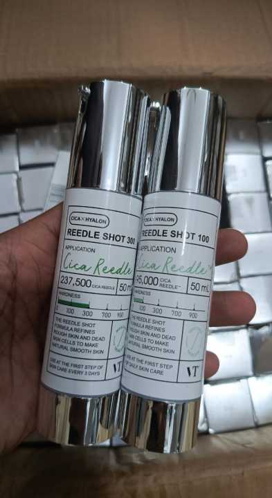 VT COSMETICS CICA Reedle Shot 100, Daily Night Exosome, Microneedling Serum, Centella Asiatica, Hyaluronic Acid, Exfoliation, Soft Skin, Regeneration, Glass Skin, Korean Skin Booster -50ml