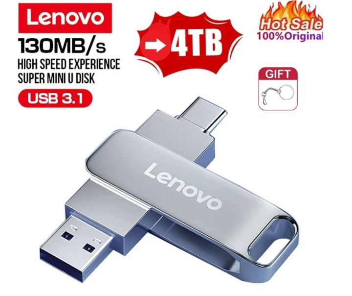 NEW Lenovo 2TB Usb 3.0 Flash Drives High Speed Metal Pendrive 1TB 2TB 4TB 8TB 512GB 256GB Portable Usb Drive Waterproof Memoria Usb Flash Disk