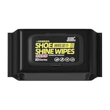 1pcs Shoe Shine Wipes, 80 Series, Powerful Formula for Leather Cleaning, Black