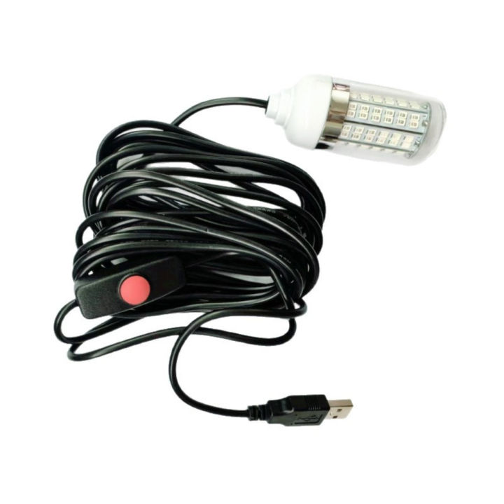 5V Underwater Fish Lure Lamp Green/white/blue/warm Light USB LED Fish Finder Light With 5m Line Raft  For Night Fishing Parts