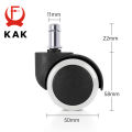 KAK 5pcs 2 inch Universal Swivel Caster Wheels Replacement Gaming Chair Office Chair Casters Trolley Rollers Furniture Hardware.