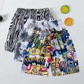 Summer CHILDREN'S Thin Beach Pants Boys and Girls Casual Joker Shorts Thin Home Pants Five Pants.. 