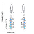 Fashion Spiral Blue Opal Earrings for Women,Opal Stone White K Plated Dangle Drop Earrings,Elegant Minimalist Wedding Gift for. 