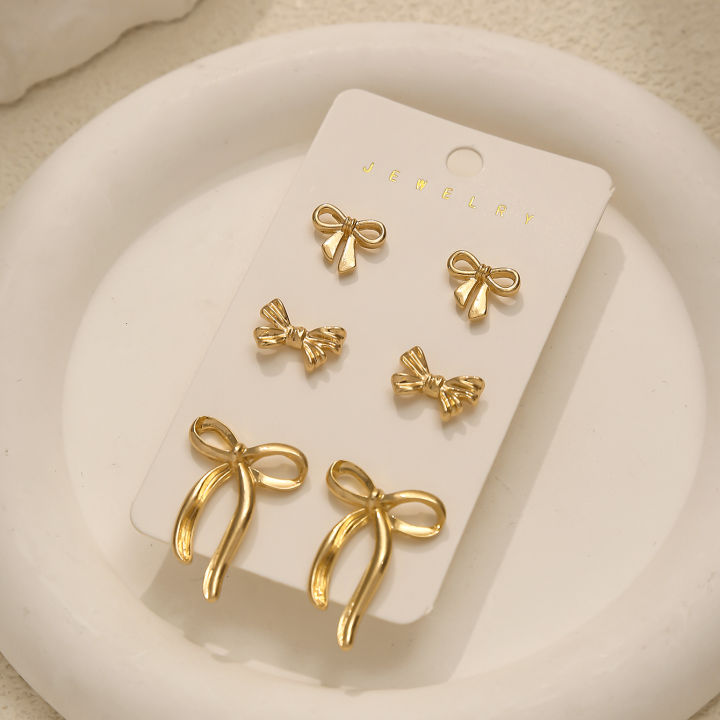 Elegant%20Bow%20Stud%20Earrings%20Exquisite%20Versatile%20Daily%20Wear%20Earring%20Set%20Women's%20Daily%20Dating%20Party%20Weddings%20Wear%20Jewelry%20-%20Image%203