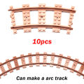 MOC City Train Tracks Building Blocks Soft Brown Straight Curved Rails Changeable Railway Accessories Kids DIY Block Train Toys. 