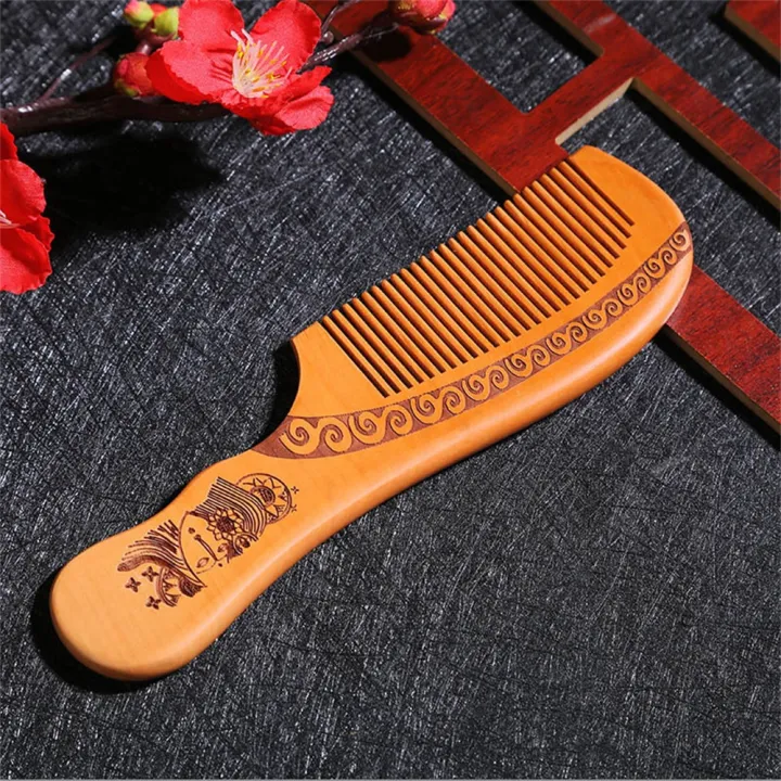 4PCS%20Hair%20Comb%20Set%20%20Anti%20Static%20Handmade%20Natural%20Peach%20Wood%20Comb%20Head%20Massage%20Sandalwood%20Comb%20Hair%20Care%20Hair%20Brush%20Styling%20Tool%20-%20Image%203