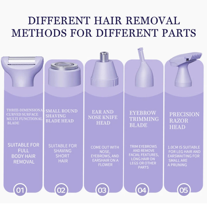 5%20in%201%20Electric%20Razor%20for%20Women%20Shaver%20Lady%20Shaver%20Body%20Hair%20Trimmer%20for%20Armpit%20Bikini%20Arm%20Leg%20Face%20Mustache%20Portable%20Painless%20-%20Image%203