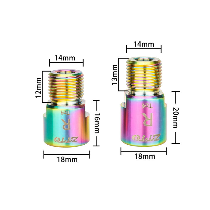 ZTTO%202pcs%20Bicycle%20Pedal%20Extension%20Bolt%20Titanum%20Alloy%20Bolt%2016mm%2020mm%20MTB%20Road%20Bike%209/16%20Pedal%20Extender%20Spacers%20Crank%20Axle%20Parts%20-%20Image%202