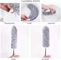 Microfiber Feather Extendable & Bendable Dusters Washable High Celling Cleaning Duster with 100 inches Stainless Still Expandable Pole Handle(Grey) (Duster). 