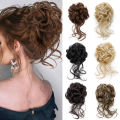 Synthetic Hair Bun Wig For Women Elastic  Band Hair Extentions Chignon Heat Resistant Bun Black Brown. 