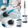 Detergent Refillable Toilet Brush Wall-Mounted Long Handle Silicone TPR Brush for Corner Cleaning Tools Bathroom Accessories. 