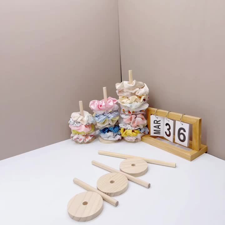 Vertical Bracelet Holder Wood Tabletop Bracelet Display Stand Bangle Display Holder for Watches Bracelets Scrunchies Hair Bands