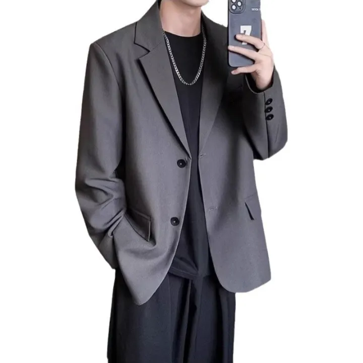 2026%20Men%20Korean%20Style%20Casual%20Blazer%20Loose%20Fit%20Handsome%20Light%20Mature%20Streetwear%20All%20Match%20Black%20Spring%20Autumn%20Suit%20Jacket%20Coat%20-%20Image%205