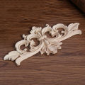 Wood Appliques And Onlays Natural Furniture Wall Door Woodcarving Decorative Long Flower Wooden Figurines Frame.