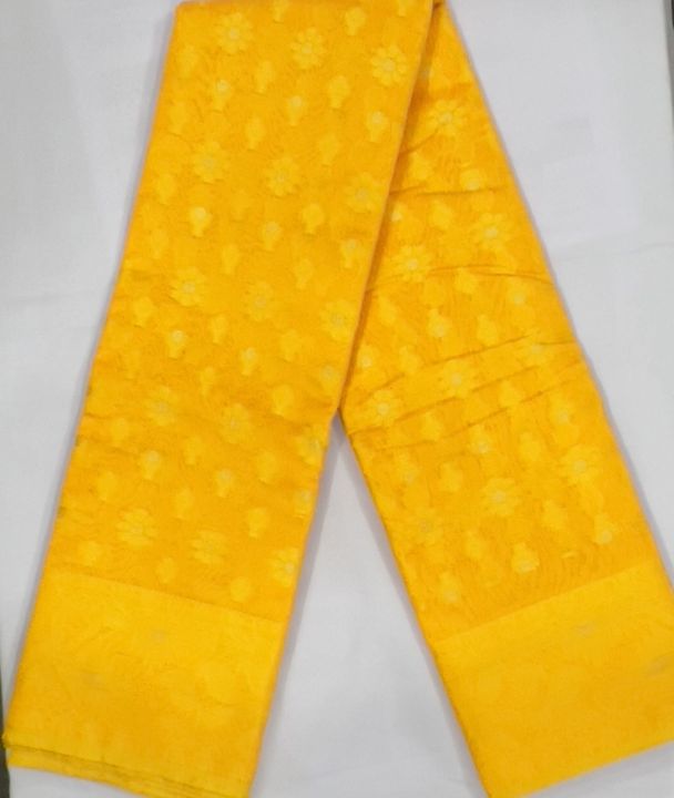 Graceful Yellow Color Jamdani Saree - 12 Hand Length for Ladies - Girls and Women - Perfect for All Seasons and Occasions