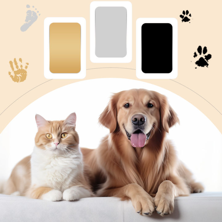 Pet Dog & Cat Paw Print Ink Set Pad Baby Handprints Safe Non-toxic Wash ...