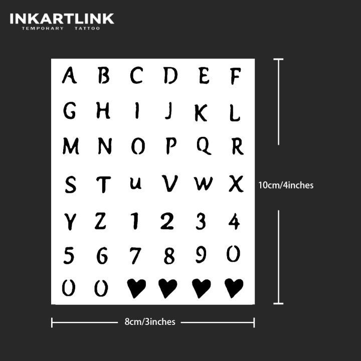 Letters and Numbers Temporary Tattoo,Lasts To 15 Days New Technology ...