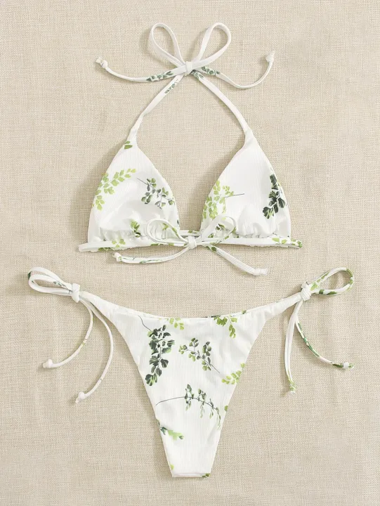 Neck%20Women's%20Two-Piece%20Bikini,%20Suspender%20Bra,%20V%20Bottom,%20Women's%20Swimwear%20and%20Apparel%20-%20Image%202