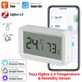 Tuya Zigbee WiFi Temperature Humidity Sensor Indoor Thermometer Hygrometer Work with Yandex SmartLife Alexa. 