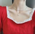 Fashion Beaded Pearl Necklace For Women Kpop Crystal Pendant Charm Pearls Choker Bead Necklaces Jewelry - Breslet For Women. 